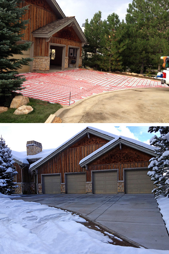 Heated hydronic driveway beong installed.